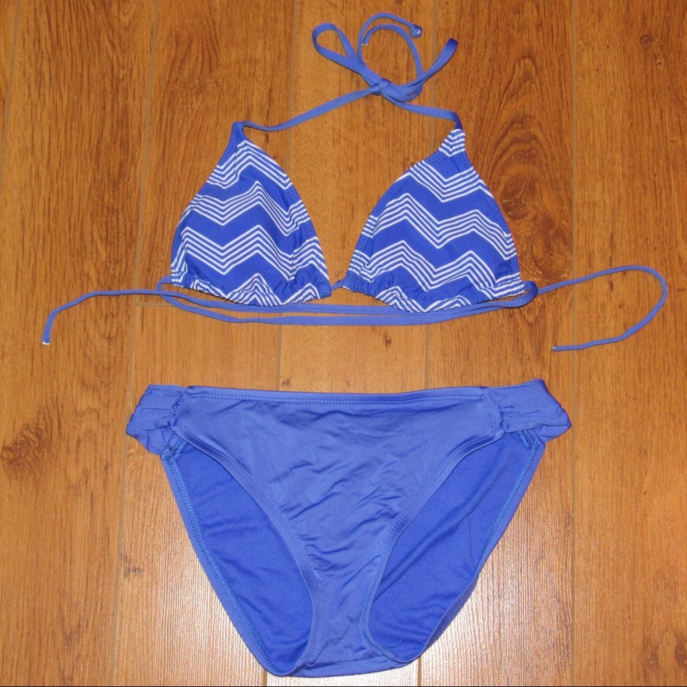 Blue Chevron Bikini Swimsuit